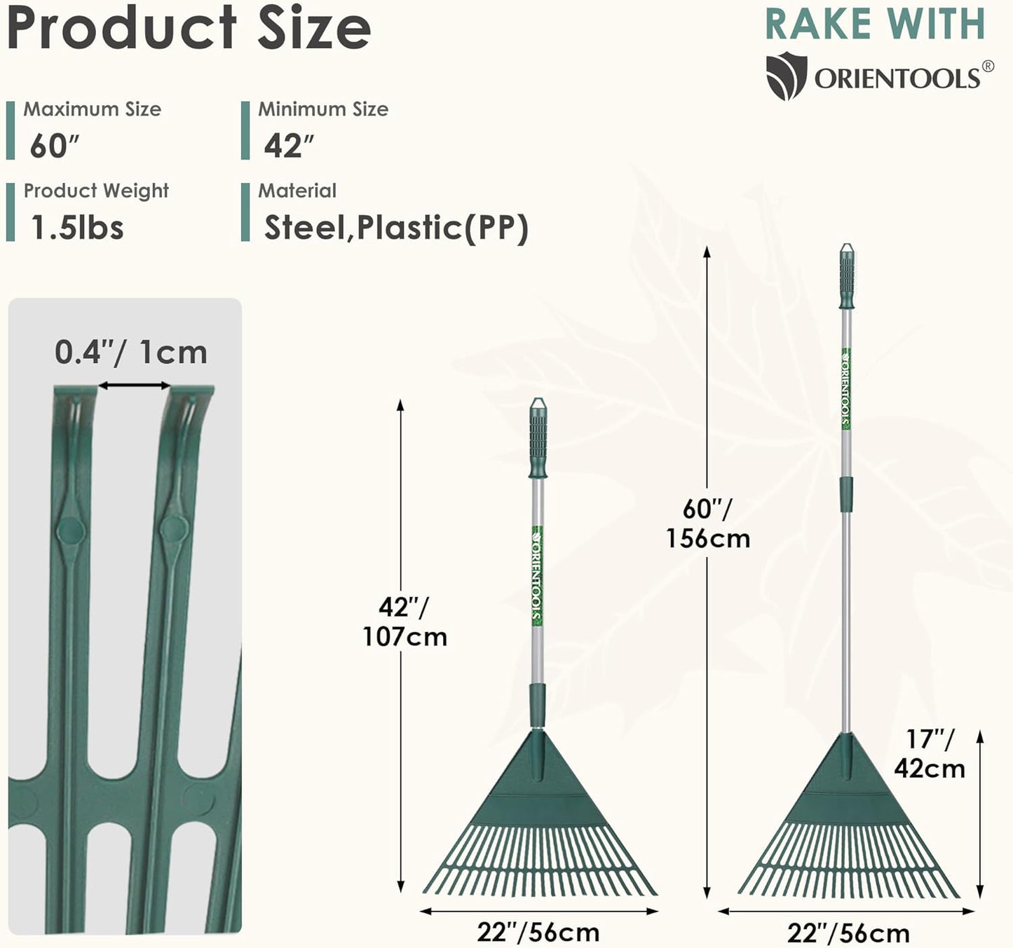 Garden Leaf Rake, Garden Rakes for Lawns