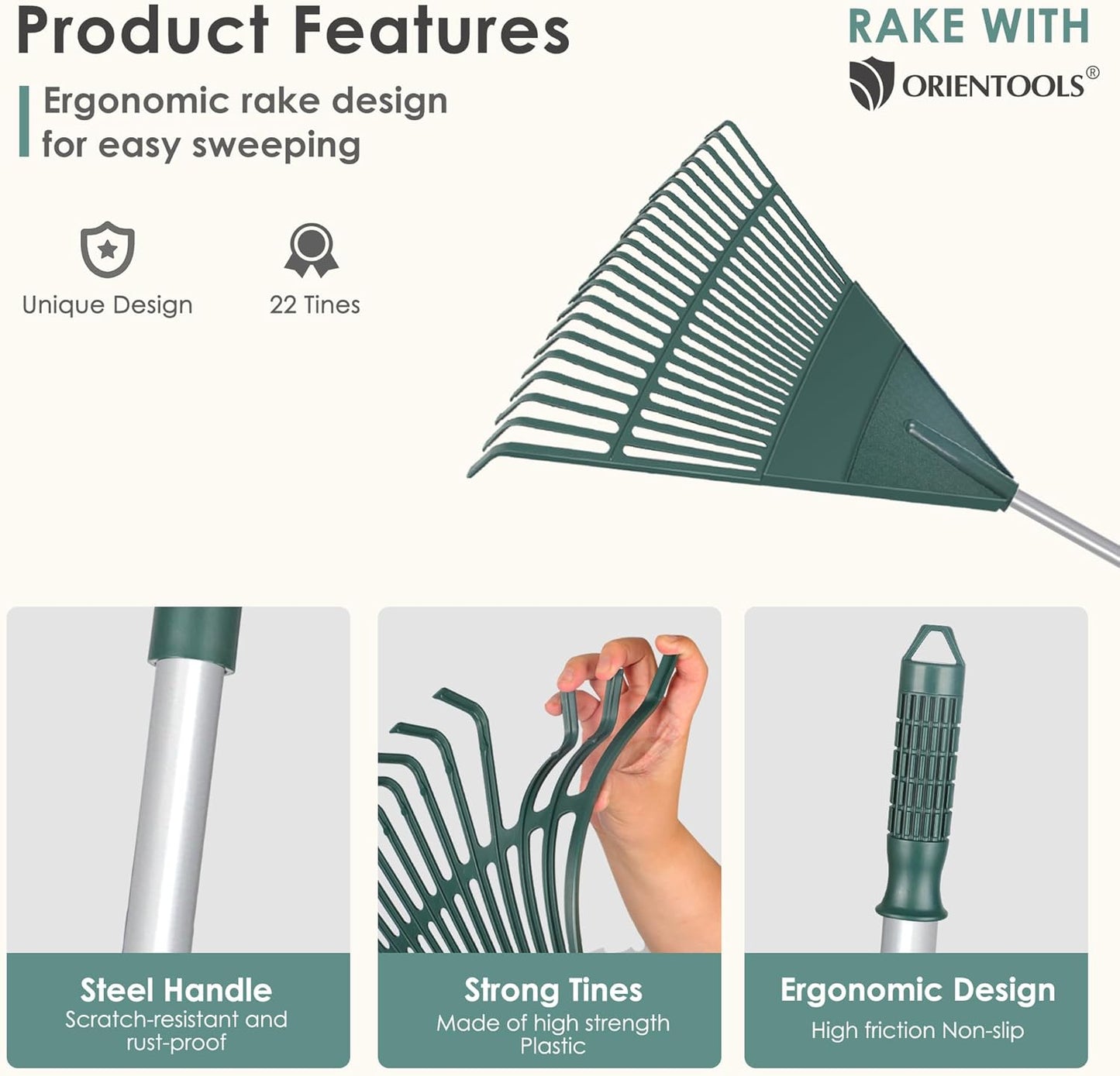 Garden Leaf Rake, Garden Rakes for Lawns