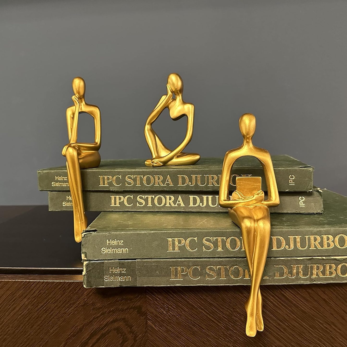 Gold Home Decor Thinker Statue Accents, Set of 3 Thinker Sculptures