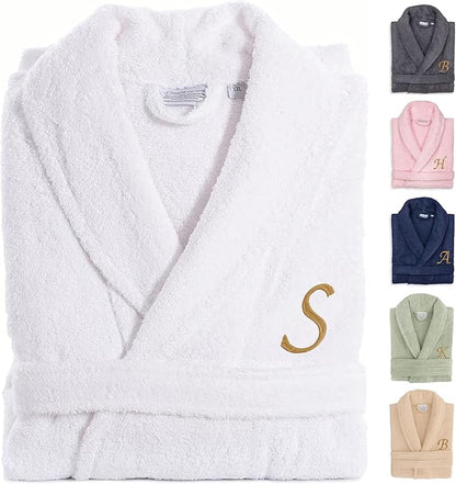 Custom Embroidered 100% Turkish Cotton Bathrobe – Personalized Robe