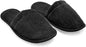 Men's Cotton Slippers Turkish Terry Cloth for Spa and Bath - Black