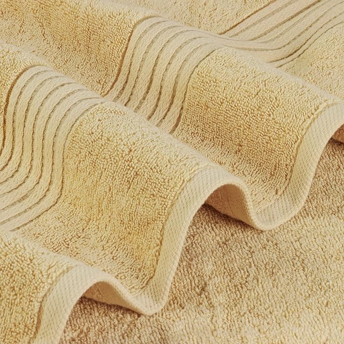 100% Turkish Cotton 3 Pcs Bath Towel Set, Luxury Bath Towels for Bathroom - Beige