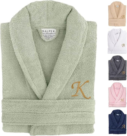 Custom Embroidered 100% Turkish Cotton Bathrobe – Personalized Robe