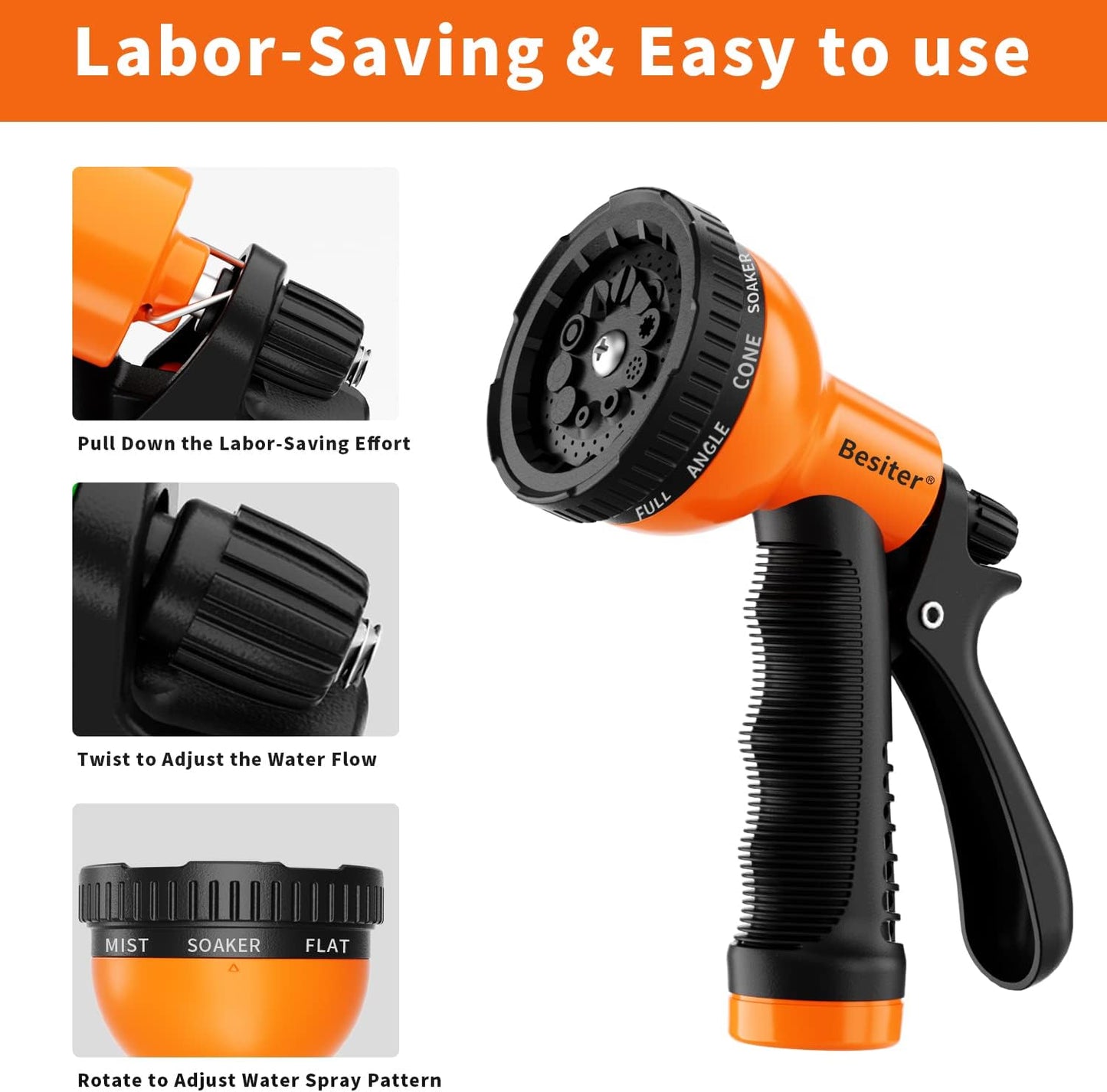 Besiter Garden Hose Nozzle Sprayer 2 Pack