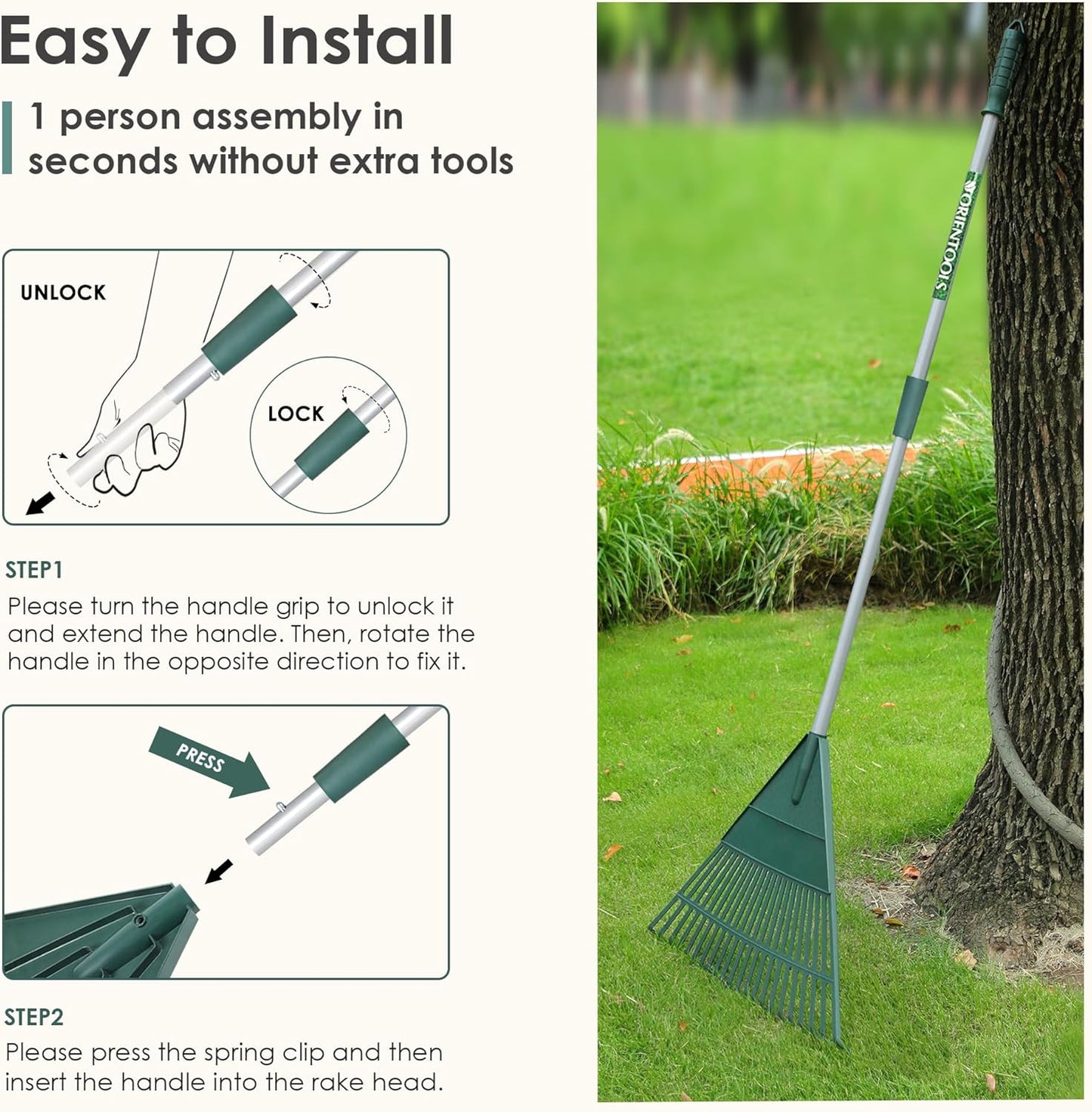 Garden Leaf Rake, Garden Rakes for Lawns