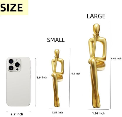 Gold Home Decor Thinker Statue Accents, Set of 3 Thinker Sculptures