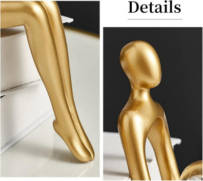 Gold Home Decor Thinker Statue Accents, Set of 3 Thinker Sculptures