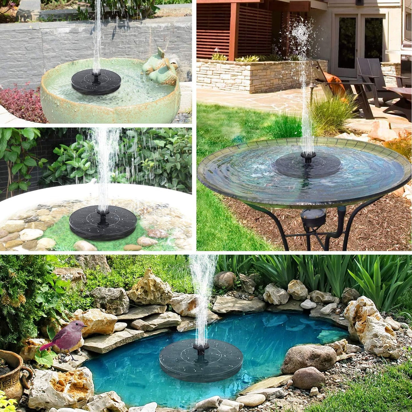 Mademax Solar Bird Bath Fountain Pump