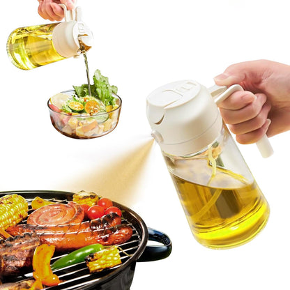Oil Sprayer for Cooking, 2 in 1 Olive Oil Dispenser Bottle for Kitchen