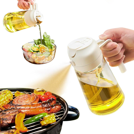 Oil Sprayer for Cooking, 2 in 1 Olive Oil Dispenser Bottle for Kitchen