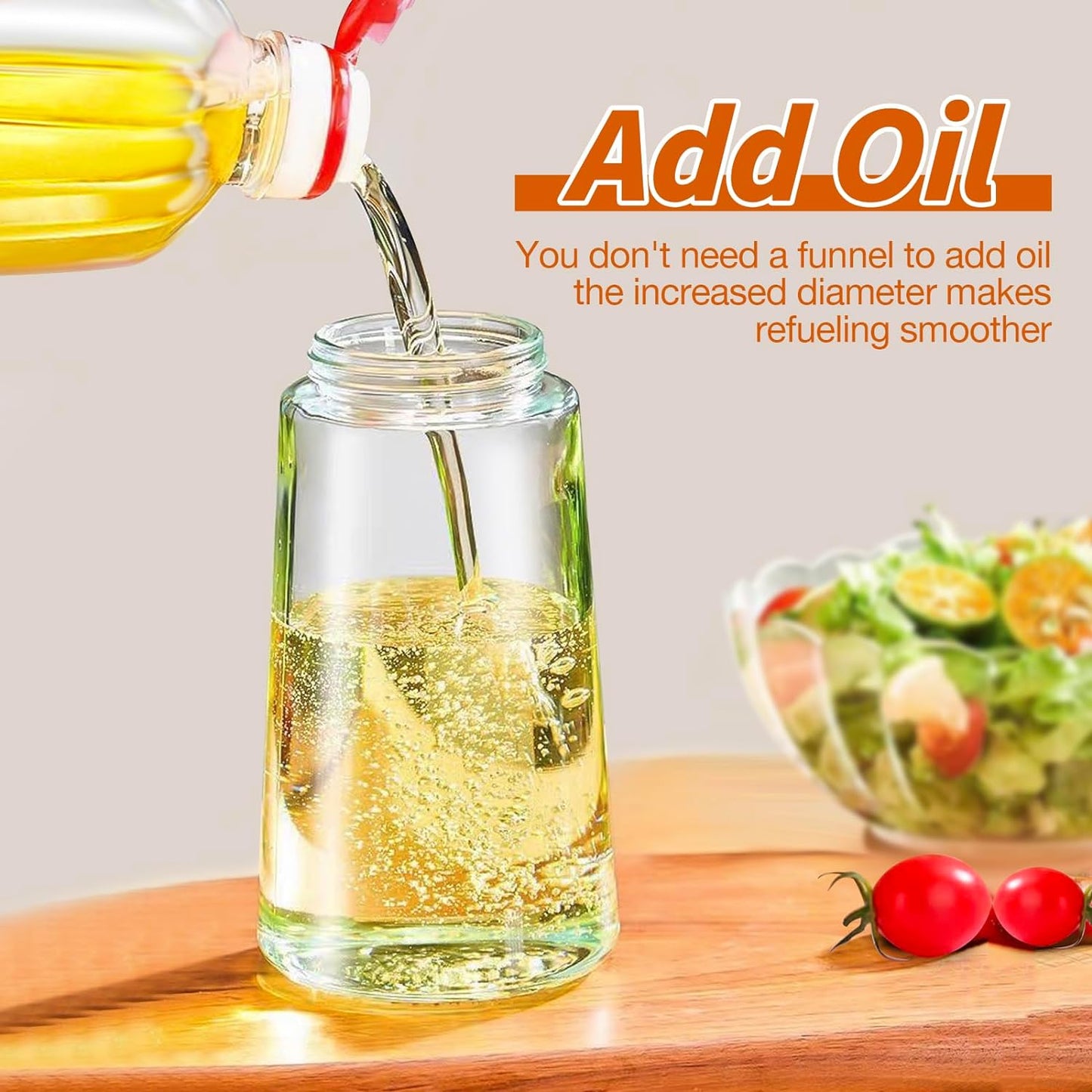 Oil Sprayer for Cooking, 2 in 1 Olive Oil Dispenser Bottle for Kitchen